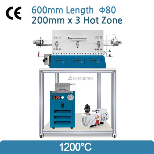 1200℃ 3존 튜브전기로 패키지(CVD, annealing)FU-PK-G2-3(200mm x 3 Hot Zone Ø80)
